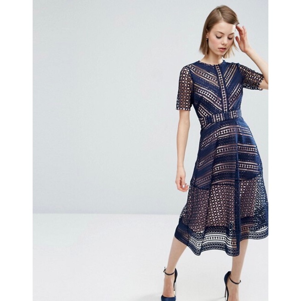 DONATED - ASOS Premium Occasion Lace Midi Dress - Picture 2 of 8